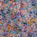 Multicolor faceted glass seed beads with glitter interior for DIY jewelry making - 4mm / Mixed Random