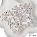 Iridescent white 9x7mm star-shaped ABS resin pearl beads for DIY jewelry making - Bean Style (#02) / 9x7mm (2 Pieces/Pack) / Iridescent White