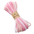 Pink and white gradient handmade cotton cord for DIY jewelry bracelets and phone straps - Pink and White