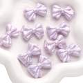 Lavender acrylic bow beads with iridescent coating for DIY jewelry making sets - Stackable Design / Pack of 2 (29x22mm) / Purple