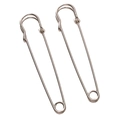 Set di due grandi spille di sicurezza in argento in acciaio spesso per gioielli fai-da-te - Extra Grande (Lunghezza circa 100mm Spessore 2mm) / Argento