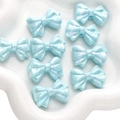 Charming iridescent light blue bow-shaped acrylic beads for DIY jewelry making - Stacked Style Bowknot / Pack of 2 (31x21mm) / Blue