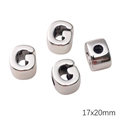 Silver UV-plated letter G acrylic beads 17x20mm for DIY jewelry bracelets - Letter G