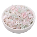 Pearlescent butterfly and flower loose beads in pastel colors for DIY jewelry - Butterfly Design / 100pcs Pack / Pink-Green Series