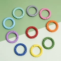 Colorful heart cat alloy spring ring carabiners with twisted rope design for DIY jewelry - Twist Ring (28mm) 10 Pieces/Pack