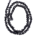 Handmade woven necklace featuring grey metallic beads and black seeds on a braided cord - Approx 7mm Wide (Polyester + 2mm Glass Beads + 4mm Artificial Pearl) 50cm Pack / Black