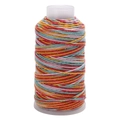 Cordino in cotone sfumato arcobaleno con filo metallico argento su rocchetto di plastica - 1.2mm x 80m / Sfumatura Rosa Blu