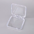 Transparent plastic square storage box with flip lid for jewelry and small accessories - Small 7.5x7.5cm (1 Piece/Pack)