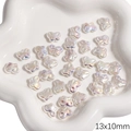 Ciondoli a farfalla iridescenti 13x10mm per la creazione di gioielli fai-da-te - Stile Farfalla (#08) / 13x10mm (2 Pezzi/Confezione) / Bianco Iridescente