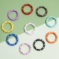 Set of 10 colorful polka dot spring keyrings in zinc alloy for DIY accessories - Polka Dot Shape (25mm) 10 Pieces/Pack
