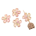 DIY colorful acrylic flower charms in pink iridescent finish for jewelry making - Yellow Orange Gradient