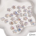 Perle a stella bianche iridescenti da 12mm in ABS per gioielli e collane fai-da-te - Stile Pentagramma (#09) / 12mm (2 Pezzi/Confezione) / Bianco Iridescente