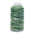 Filo di cotone variegato verde e bianco con filo d'oro metallizzato su rocchetto - 1.2mm x 80m / Sfumatura Verde Bianco