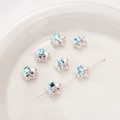 Abalorio de estrella blanco perla con pedrería de colores para joyas artesanales - Estrella Diamante Cuadrado Azul (12x11mm) / Apertura 1mm