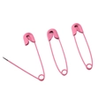 Pink painted metal safety pins for clothing tags and DIY crafts, 3 pieces pack - Deep Pink