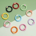 Set of 10 colorful alloy spring O-rings with heart charms for DIY keychain crafts - Heart Spring Ring (27mm) 5 Pieces/Pack