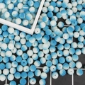 Blue and white gradient 10mm ABS pearl bayberry beads for DIY jewelry making - 10mm / Beige & Lake Blue