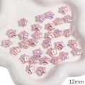 Perline in ABS a forma di stella rosa cangiante da 12mm per gioielli fai da te - Stile Pentagramma (#09) / 12mm (2 Pezzi/Confezione) / Rosa Olografico