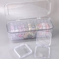 Set of transparent plastic jewelry organizers with small individual flip-top storage cases - Small Storage Box Set (12 Pieces/Set)
