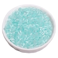 Light blue cat eye glass seed beads for DIY jewelry making in a white ceramic bowl - 4x2.5mm (Hole Approx. 1mm) / 5g/Pack (Approx. 90 Beads) / Lake Blue
