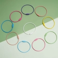 Colorful PVC coated wire keychains with secure screw lock in ten vibrant assorted colors - Wrist Wire Keyring (50mm) 10 Pieces/Pack