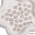 Perline in ABS da 12 mm a forma di stella e fiore bianco iridescente per gioielli fai-da-te - Stile Stella Marina (#10) / 12mm (2 Pezzi/Confezione) / Bianco Iridescente