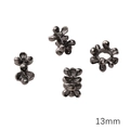 Gothic style gunmetal grey 13mm flower petal spacers for DIY jewelry and beaded chains - 5 Pieces/Pack (13mm)