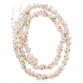 Brin de perles fait main avec perles blanches, mini perles colorées et cordon tressé - Environ 7mm de Large (Polyester + 2mm Perles de Verre + 4mm Perle Artificielle) Paquet de 50cm / Multicolore avec Blanc Cassé