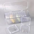 Transparent plastic storage organizer with multiple square flip-lid compartments - Large Storage Box Set (10 Pieces/Set)