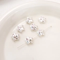 Cuentas de estrella de perla sintética con cristales para joyería DIY y manualidades - Estrella Rosa Transparente Dos Diamantes (12x11mm) / Apertura 1mm