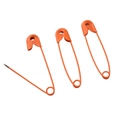 Colorful metal safety pins for DIY jewelry with vibrant orange painted finish - Orange
