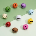 Set of 10 colorful alloy round bells in vibrant lacquer finishes for DIY keychains - Painted Metal Bell (22*24mm) 10 Pieces/Pack