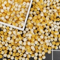 10mm yellow and white gradient ABS resin berry beads for DIY jewelry making - 10mm / Beige & Yellow