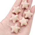 Cuentas de estrella en acrílico color albaricoque brillante para bisutería - 23x22mm Agujero Aprox 2mm 2 Piezas/Paquete / Café
