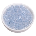 Light blue 4x2.5mm glass cat eye beads in a white ceramic bowl for DIY jewelry making - 4x2.5mm (Hole Approx. 1mm) / 5g/Pack (Approx. 90 Beads) / Blue