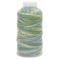Rotolo di filo di cotone sfumato verde blu giallo con sottili scintille dorate - 1.2mm x 80m / Gradiente Blu Verde
