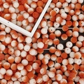 10mm orange and white gradient ABS pearl beads with textured surface for DIY jewelry making - 10mm / Beige & Orange Red