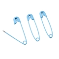 Light blue safety pins with smooth lacquer finish for DIY handmade crafting projects - Blue