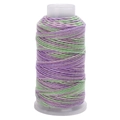 Cordino di cotone sfumato lavanda e menta con filo metallico scintillante su bobina - 1.2mm x 80m / Sfumato Verde Viola