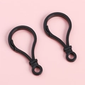 Paire de fermoirs mousquetons noirs mats en forme de goutte pour porte-clés DIY - Sac Standard / Noir