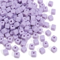 Lavendellila Acrylperlen in Würfelform mit Mittelloch für DIY-Schmuckherstellung - 5mm (Loch 1.7mm) / Lila
