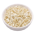 Cuentas de lirio de 8mm en acrílico blanco crema con centros y ganchos dorados - Flor de Cuatro Pétalos 7mm Beige