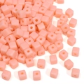 Pastellfarbene korallenrosa quadratische Acryl-Würfelperlen für DIY-Schmuckherstellung - 5mm (Loch 1.7mm) / Wassermelonenrosa
