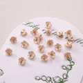 Mini pink resin lily of the valley flower charm with golden bead for DIY jewelry - 5-Petal Flower (BSB135) / 5 Pieces / Apricot