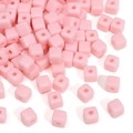 Hellrosa 5mm Acryl Würfelperlen mit Mittelloch für DIY Schmuck und Bastelarbeiten - 5mm (20g/Pack ca. 140 Stk.) / Hellrosa