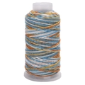 Bobina di filo di cotone multicolore e filo dorato per gioielli DIY e cordini per cellulari - 1.2mm x 80m / Sfumatura Arancio Blu