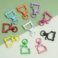Cat-shaped alloy lobster clasps in ten vibrant colors with 360-degree swivel rings - Cat Shape (21x34mm) 10 Pieces/Pack
