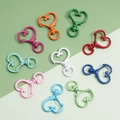 Colorful heart-shaped alloy lobster clasps for DIY keychains in ten vibrant colors - Heart Shape (24x34mm) 10 Pieces/Pack
