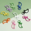 Colorful moon shaped alloy lobster swivel clasps in ten vibrant spray painted colors - Moon Shape (17x34mm) 10 Pieces/Pack