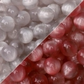Katzenaugen-Harzperlen mit Glitzer in Silbergrau und Pink-Violett für DIY-Schmuck - 10 Stück Packung / Grau / 10mm